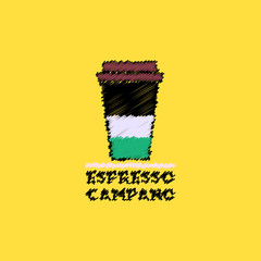 flat vector icon design collection espresso campano to go