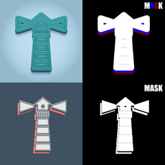 ikona retro 3D i płaska © vempireart