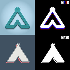 ikona retro 3D i płaska © vempireart