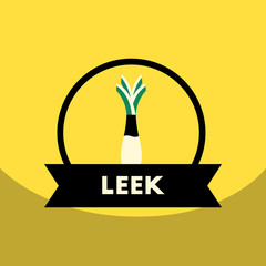 flat vector icon design collection leek emblem
