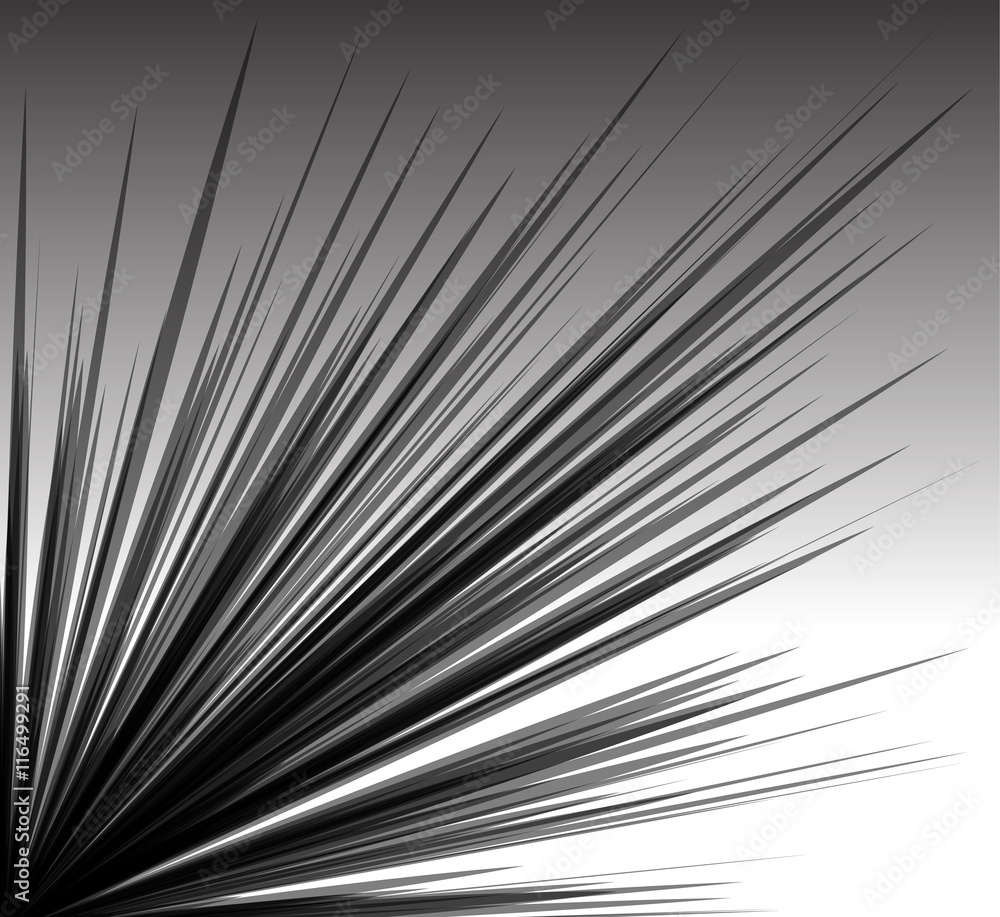 Poster radial lines explosion, burst element w/ transparency. irregular