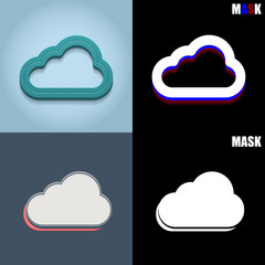 ikona retro 3D i płaska