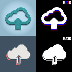 ikona retro 3D i płaska