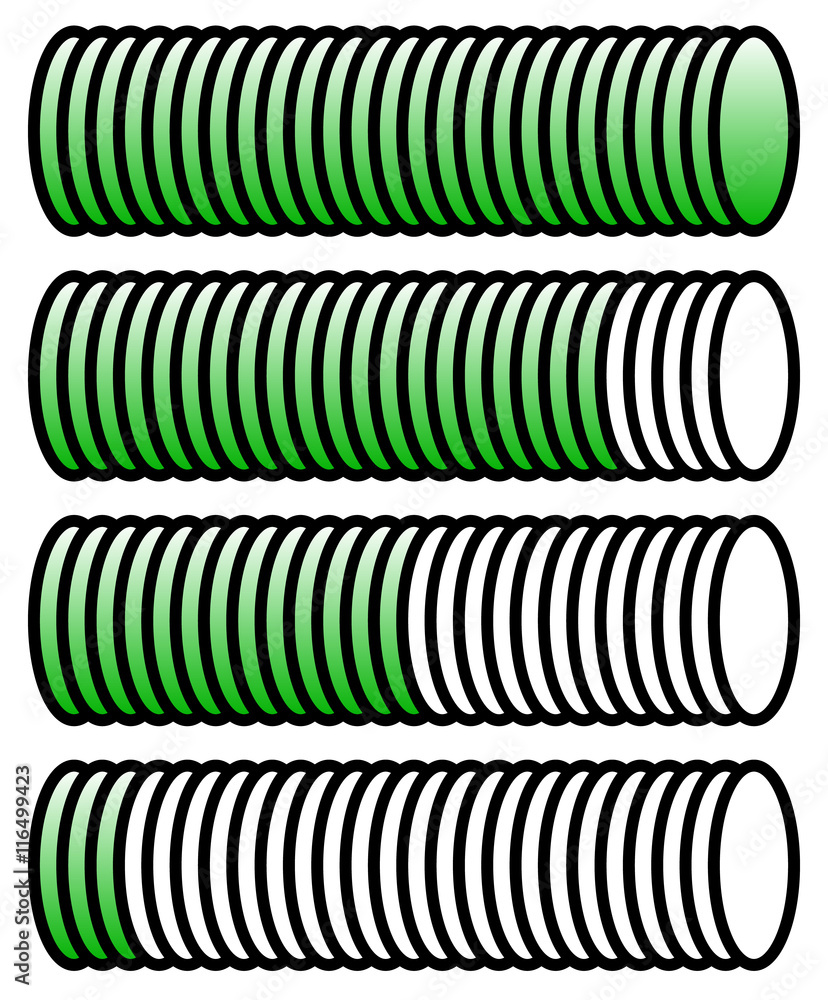Poster Level, progress indicators with levels in sequence from low to h