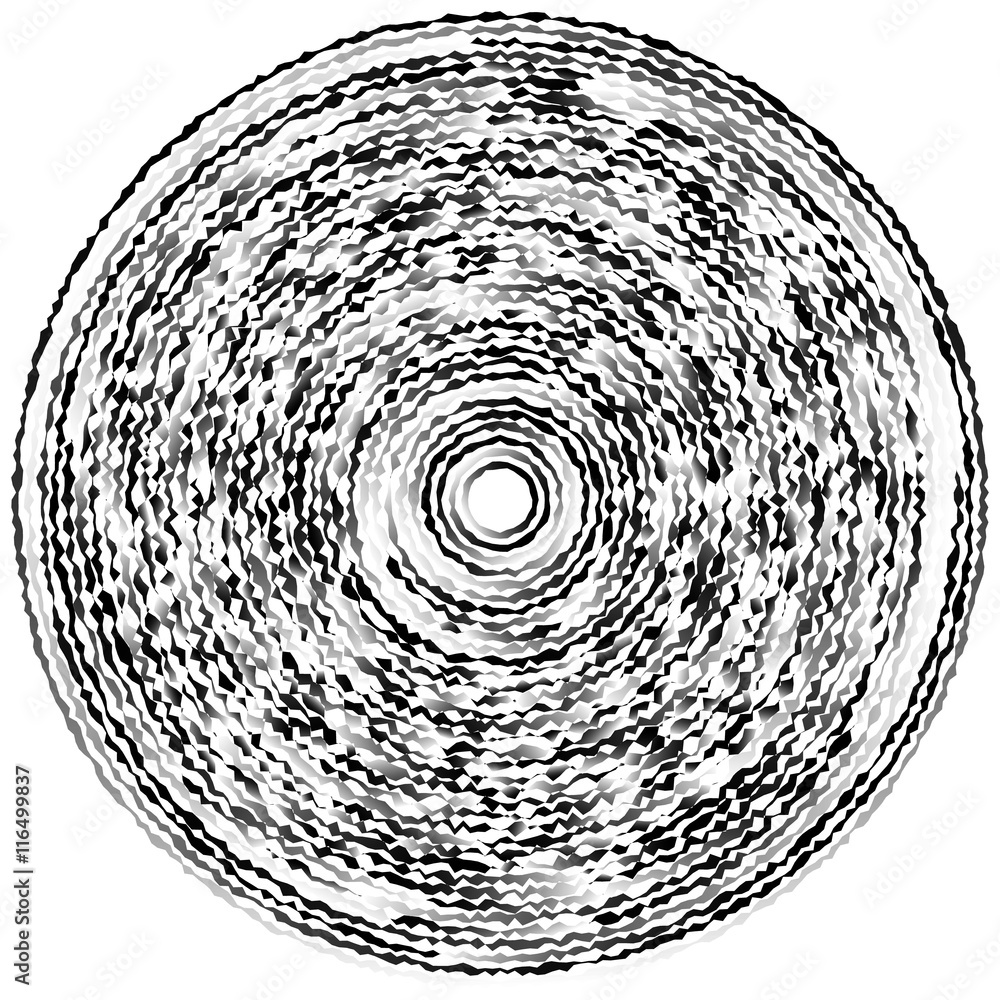 Fototapete Concentric circle element made of irregular circles, lines. Isol