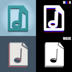 ikona retro 3D i płaska © vempireart