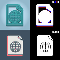 ikona retro 3D i płaska