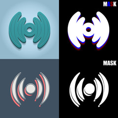 Obraz premium ikona retro 3D i płaska