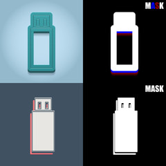 ikona retro 3D i płaska