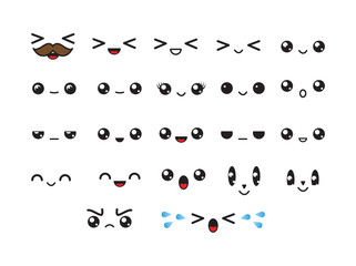 Cartoon face expressions. 