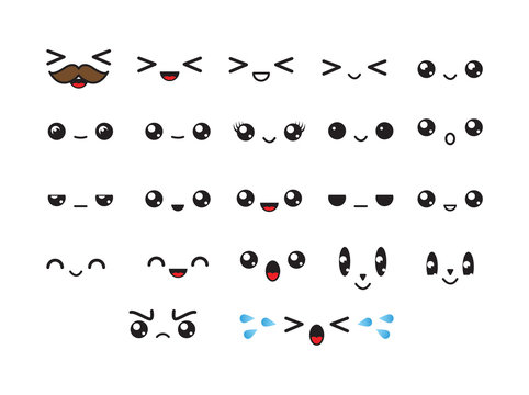 Cartoon face expressions. 