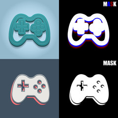 ikona retro 3D i płaska © vempireart