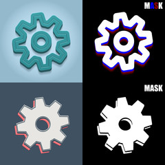 ikona retro 3D i płaska © vempireart