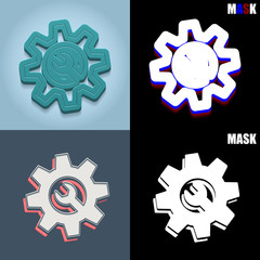 ikona retro 3D i płaska © vempireart