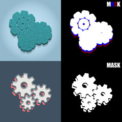 ikona retro 3D i płaska © vempireart