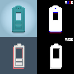 ikona retro 3D i płaska © vempireart