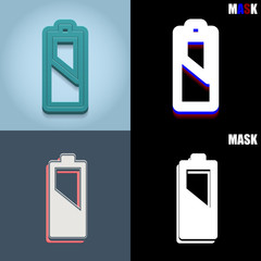 ikona retro 3D i płaska © vempireart