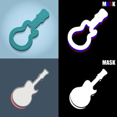 ikona retro 3D i płaska © vempireart