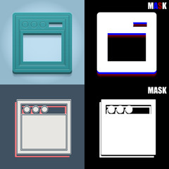 ikona retro 3D i płaska