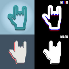 ikona retro 3D i płaska