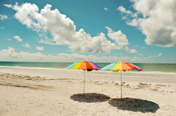 Two Beach Umbrellas