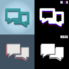 ikona retro 3D i płaska © vempireart