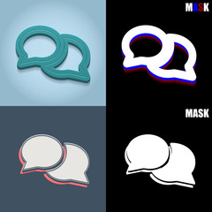 ikona retro 3D i płaska © vempireart