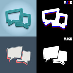 ikona retro 3D i płaska © vempireart