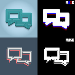 ikona retro 3D i płaska © vempireart
