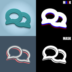 ikona retro 3D i płaska © vempireart