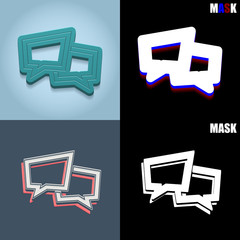 ikona retro 3D i płaska © vempireart