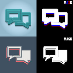 ikona retro 3D i płaska © vempireart