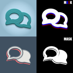 ikona retro 3D i płaska © vempireart