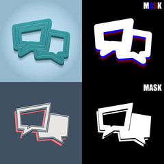 ikona retro 3D i płaska © vempireart