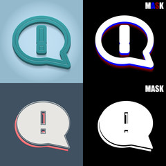 ikona retro 3D i płaska © vempireart