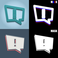 ikona retro 3D i płaska © vempireart