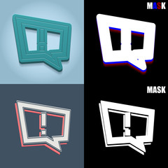 ikona retro 3D i płaska © vempireart