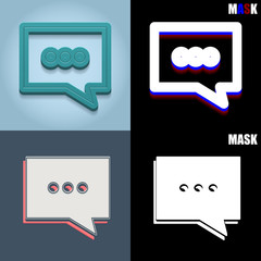 ikona retro 3D i płaska © vempireart