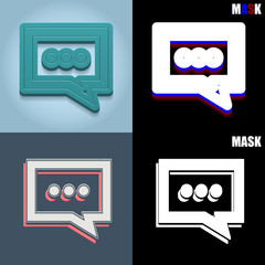 ikona retro 3D i płaska © vempireart