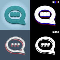 ikona retro 3D i płaska © vempireart