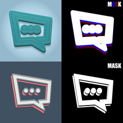 ikona retro 3D i płaska © vempireart