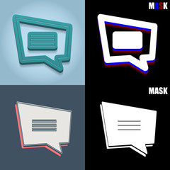 ikona retro 3D i płaska © vempireart