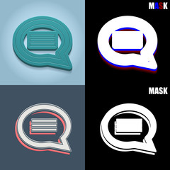 ikona retro 3D i płaska © vempireart