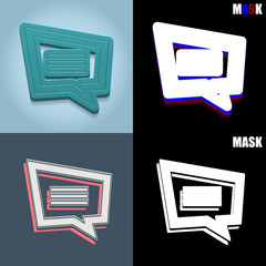 ikona retro 3D i płaska © vempireart