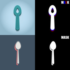 ikona retro 3D i płaska