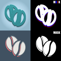 ikona retro 3D i płaska