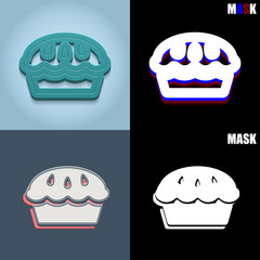 ikona retro 3D i płaska