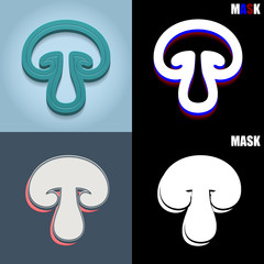 ikona retro 3D i płaska