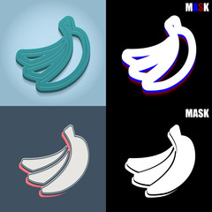 ikona retro 3D i płaska © vempireart