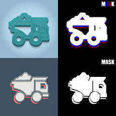ikona retro 3D i płaska © vempireart
